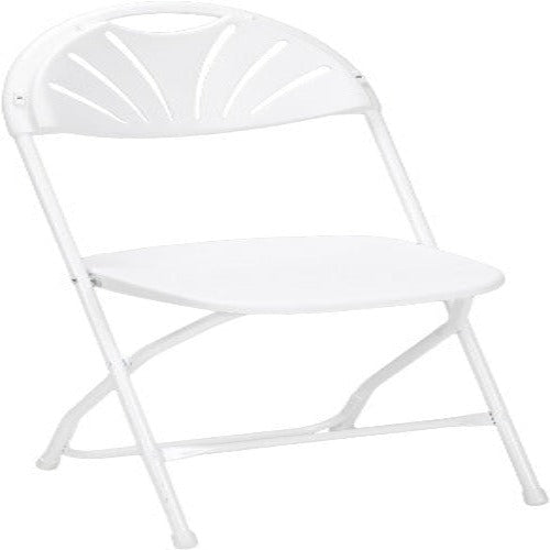 White Fan Back Folding Chair